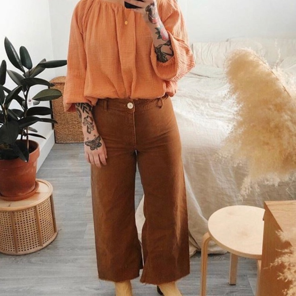 Zara Marine Rust Wide Leg Pants